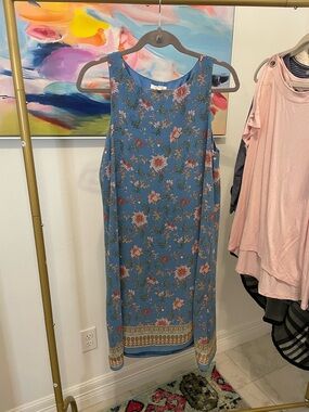 Max Studio Blue Floral Midi Dress